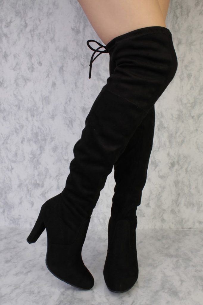 black thigh high boots for skinny legs