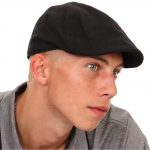 flat caps for men mens/boys black flat cap with preformed peak zueuhru