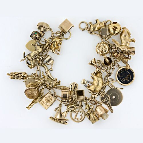 gold charms for bracelets 1940u0027s charm bracelet. 14kt. gold. i would die for this. so neat mzbfmgw