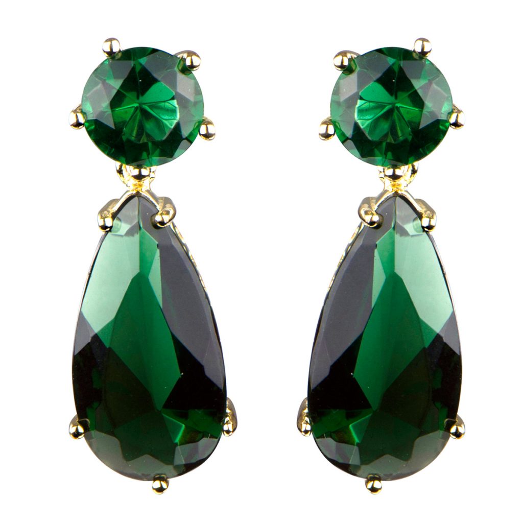 green earrings