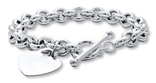 womens silver bracelets ladies solid sterling silver heart u0026 t bar link bracelet uiaqqub