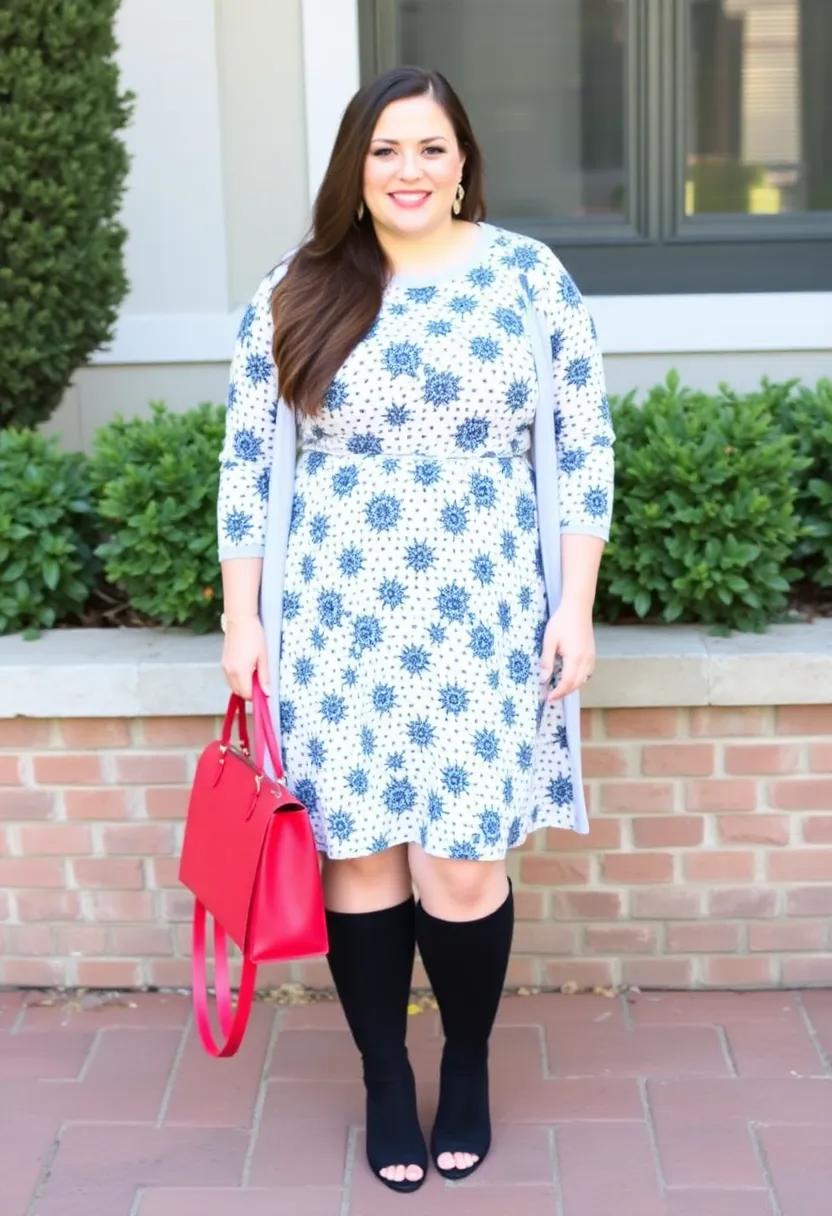 Layering Magic: Stylish Plus-Size Dress Ideas with Outerwear Choices