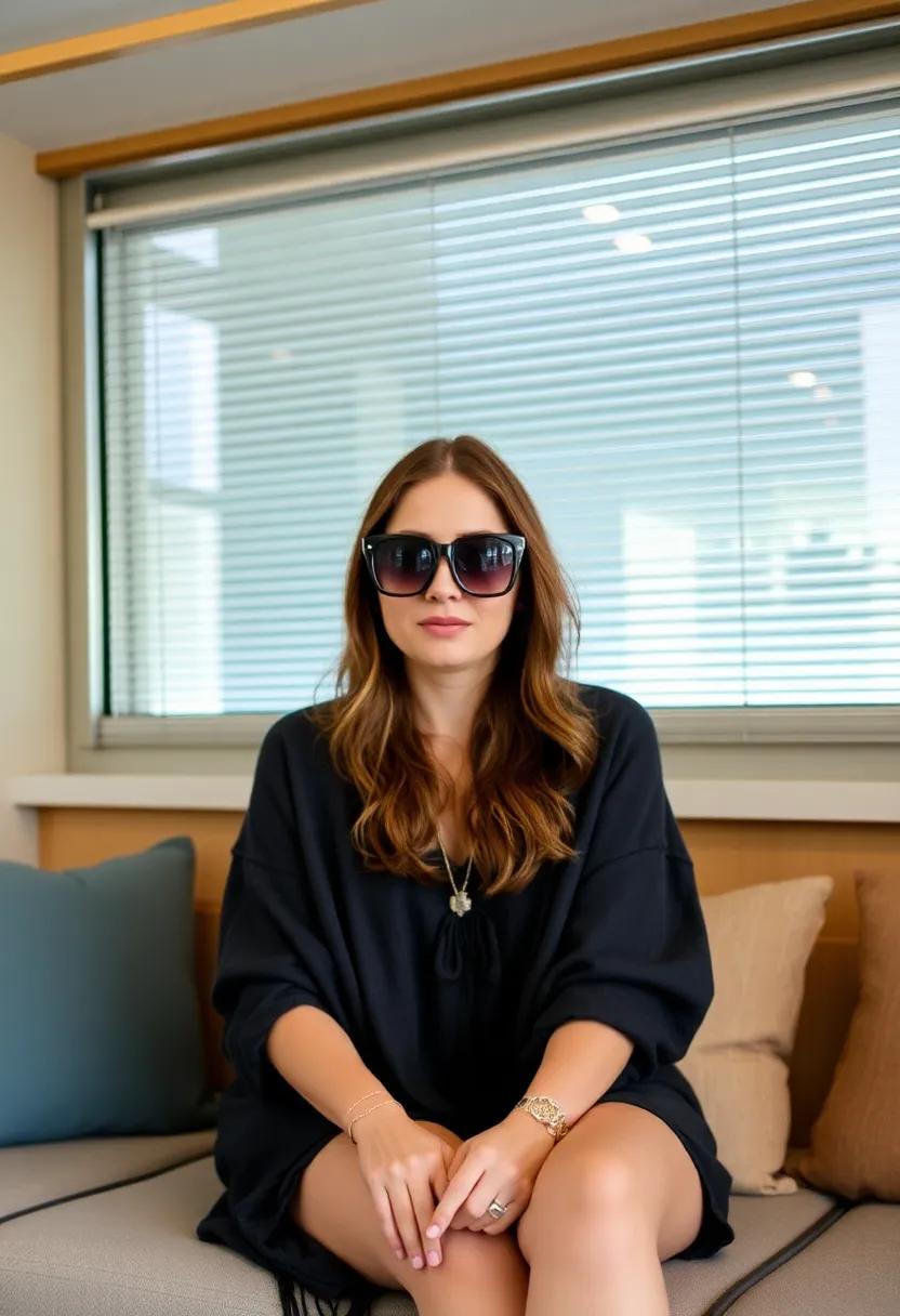 Lounge Wear Luxuries: Retro Oversized Sunglasses with Cozy Styles