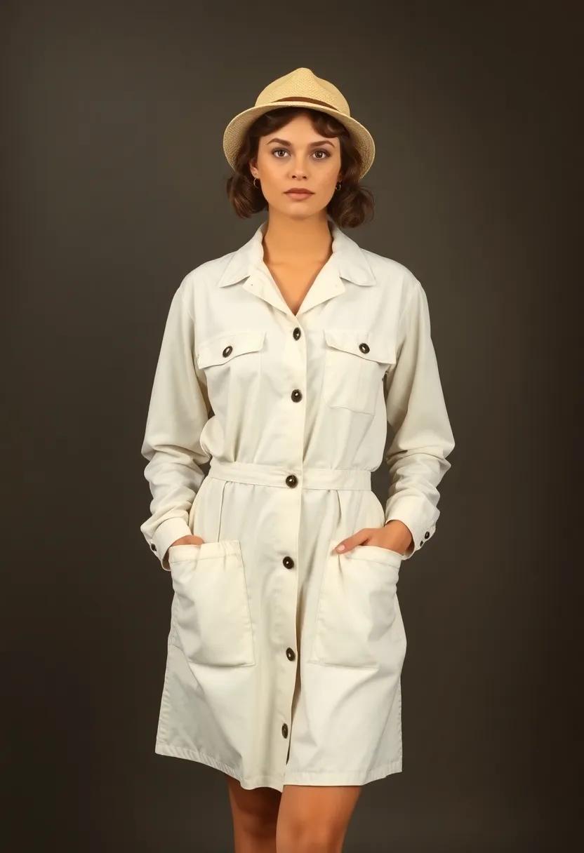 Crisp white⁣ work smock that showcases a⁤ utilitarian ⁤yet chic aesthetic