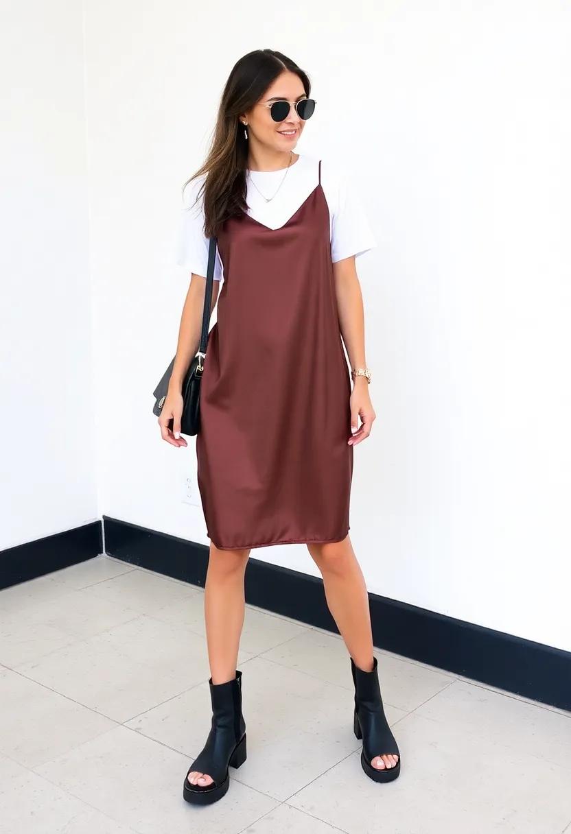 The Iconic Slip Dress: Make a statement with a satin slip dress layered over a simple white tee or worn on its own. Pair it with platform sandals or chunky ankle boots for a versatile look that transitions from day to night