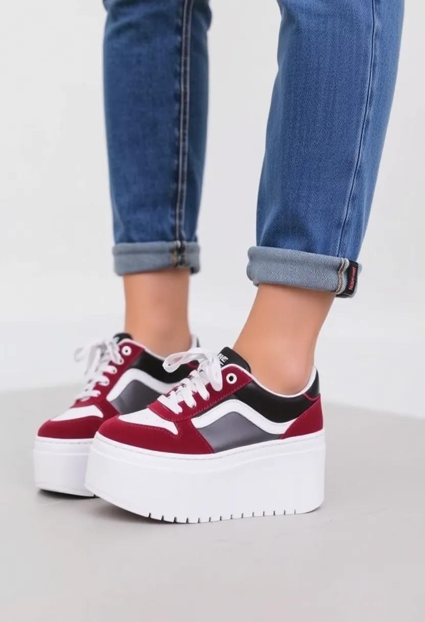 Platform Sneakers: Nothing says 90s like platform sneakers. Pair them with your favorite jeans and a fun top to add height and a playful edge to your outfit while maintaining comfort