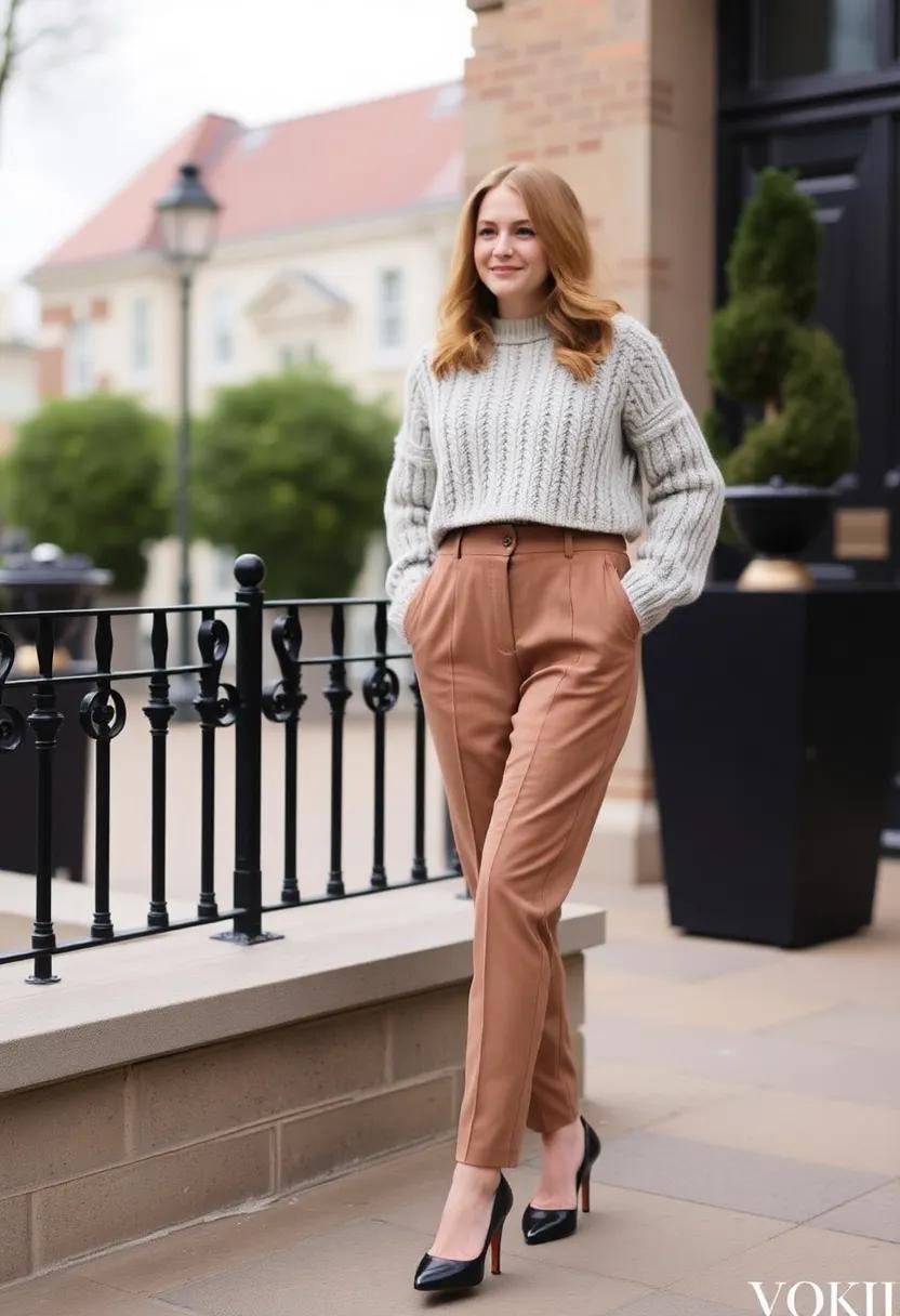 Pair a⁣ cropped​ chunky sweater with high-waisted wool trousers​ for⁣ a tailored look