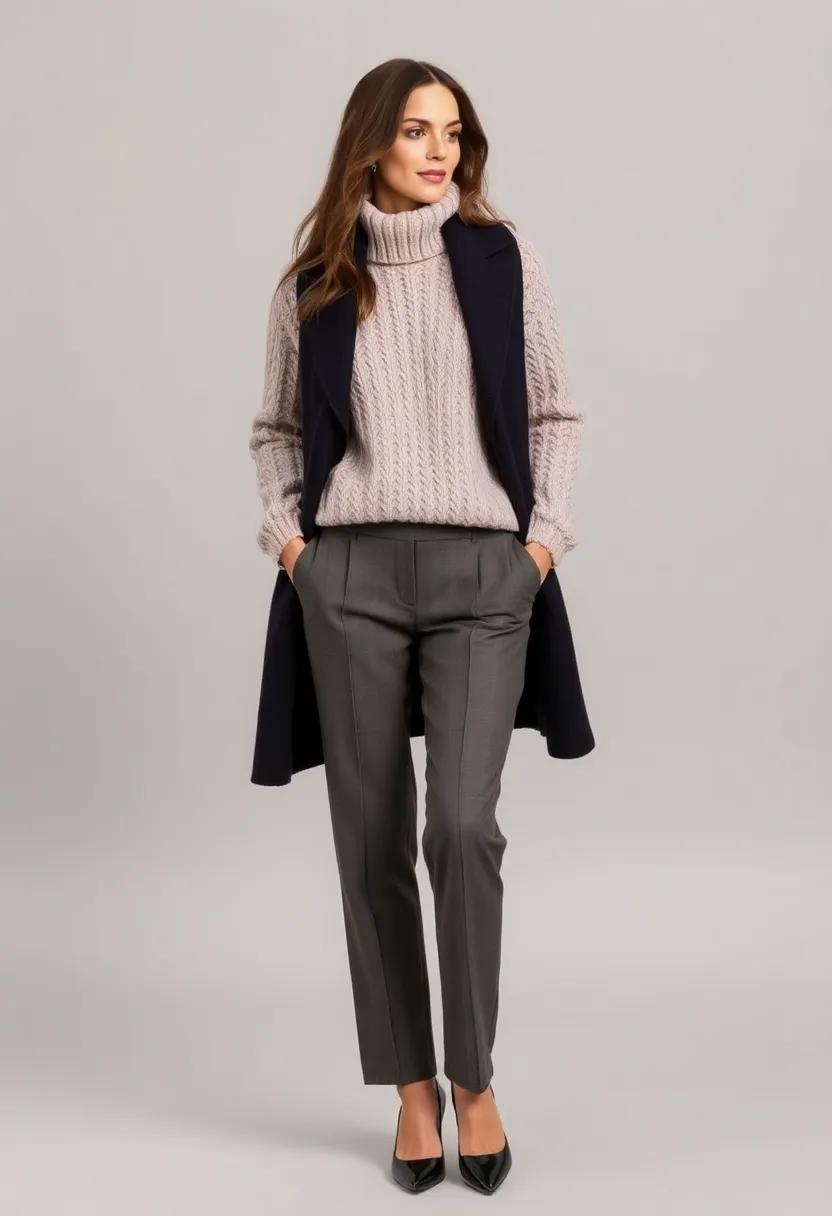 Opt for a monochromatic⁤ outfit, matching sweater ‌and⁢ wool ‍trouser colors‌ for sophistication