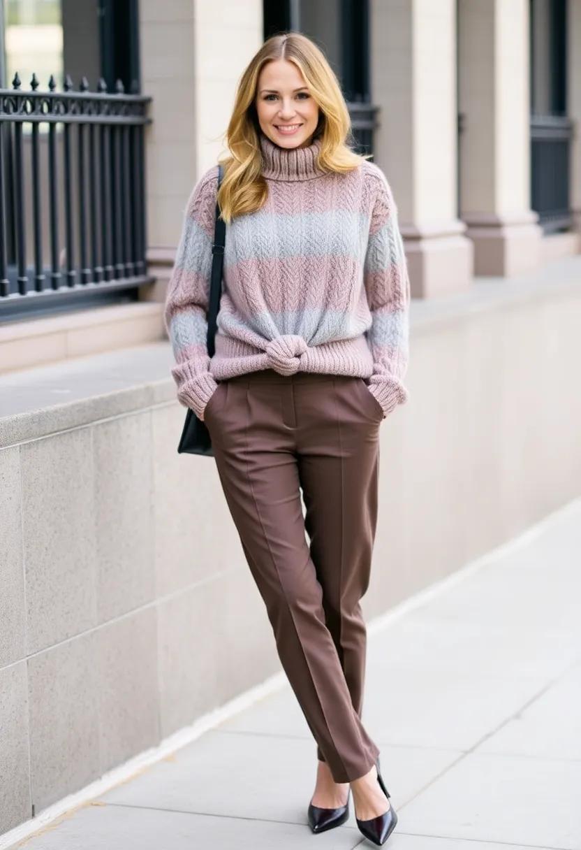 Knot your chunky sweater at the waist to define your shape while keeping ‍it casual chic
