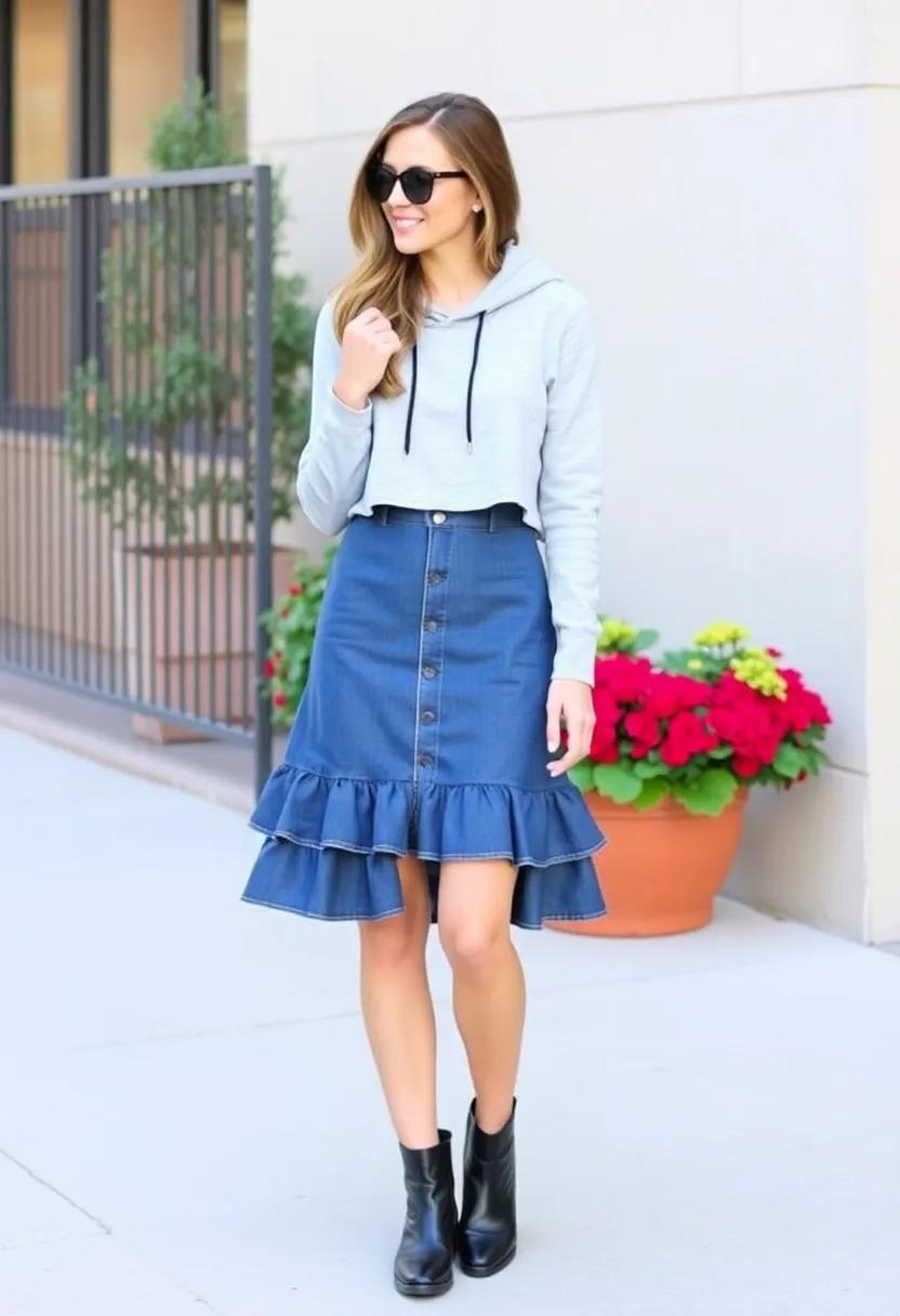 Try layering over a fitted long-sleeve top for added warmth