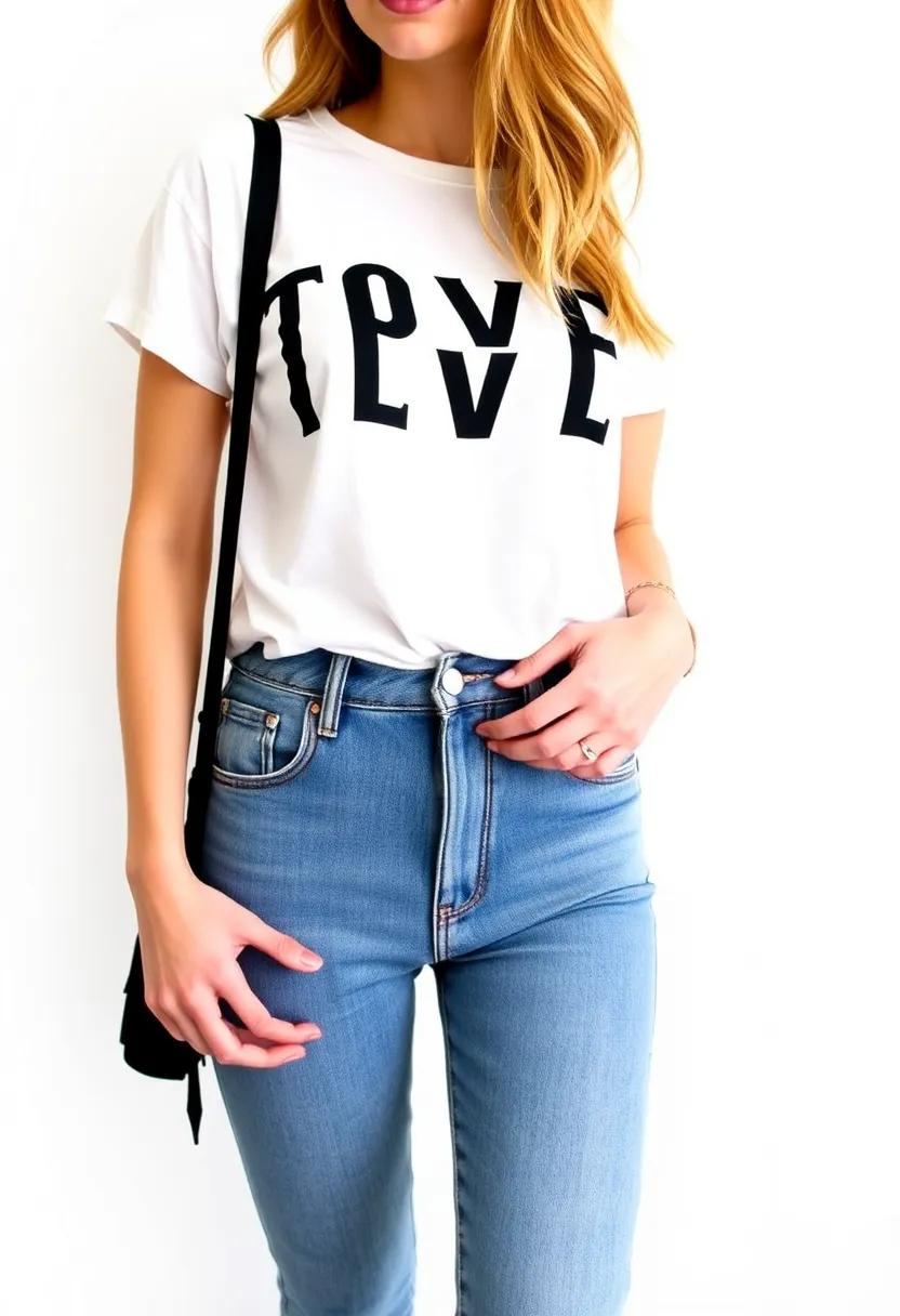 Tuck ⁣your tee into high-waisted jeans for a‌ polished yet casual ‌look