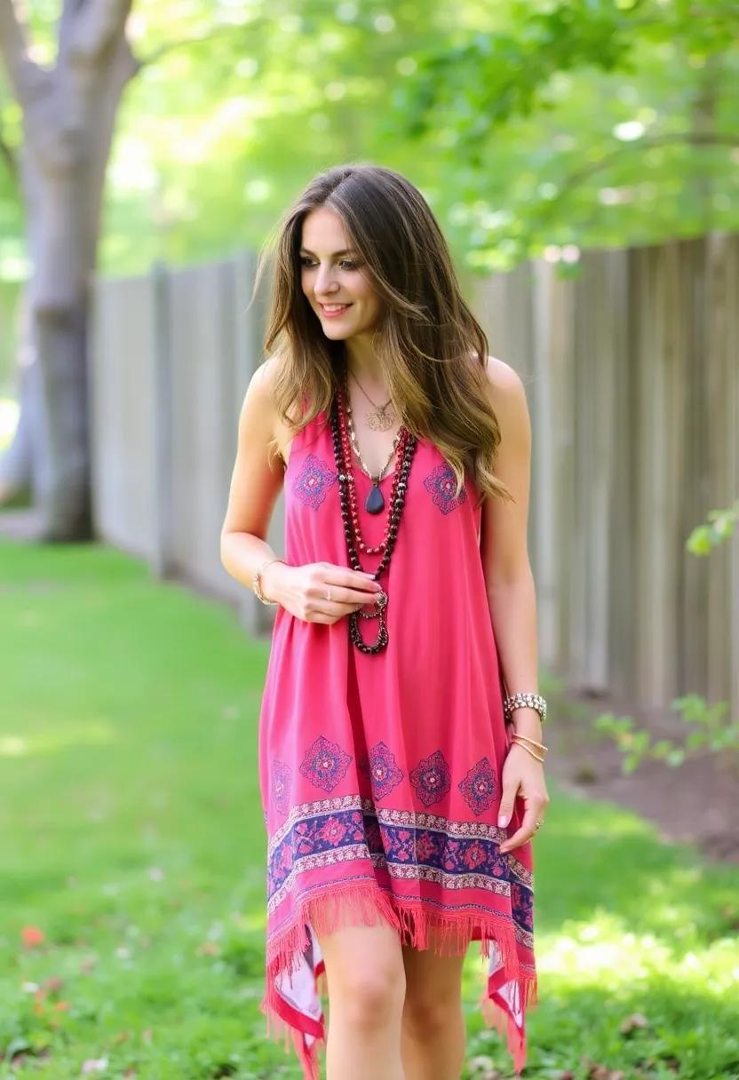 Accessorize with layered necklaces for a free-spirited touch