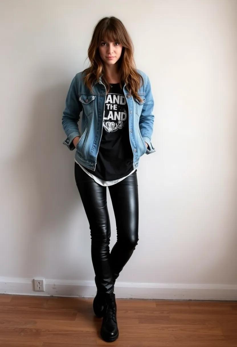 Rebel edge: Layer⁤ a ‌distressed denim ⁤jacket over⁤ your rocker ⁤ensemble