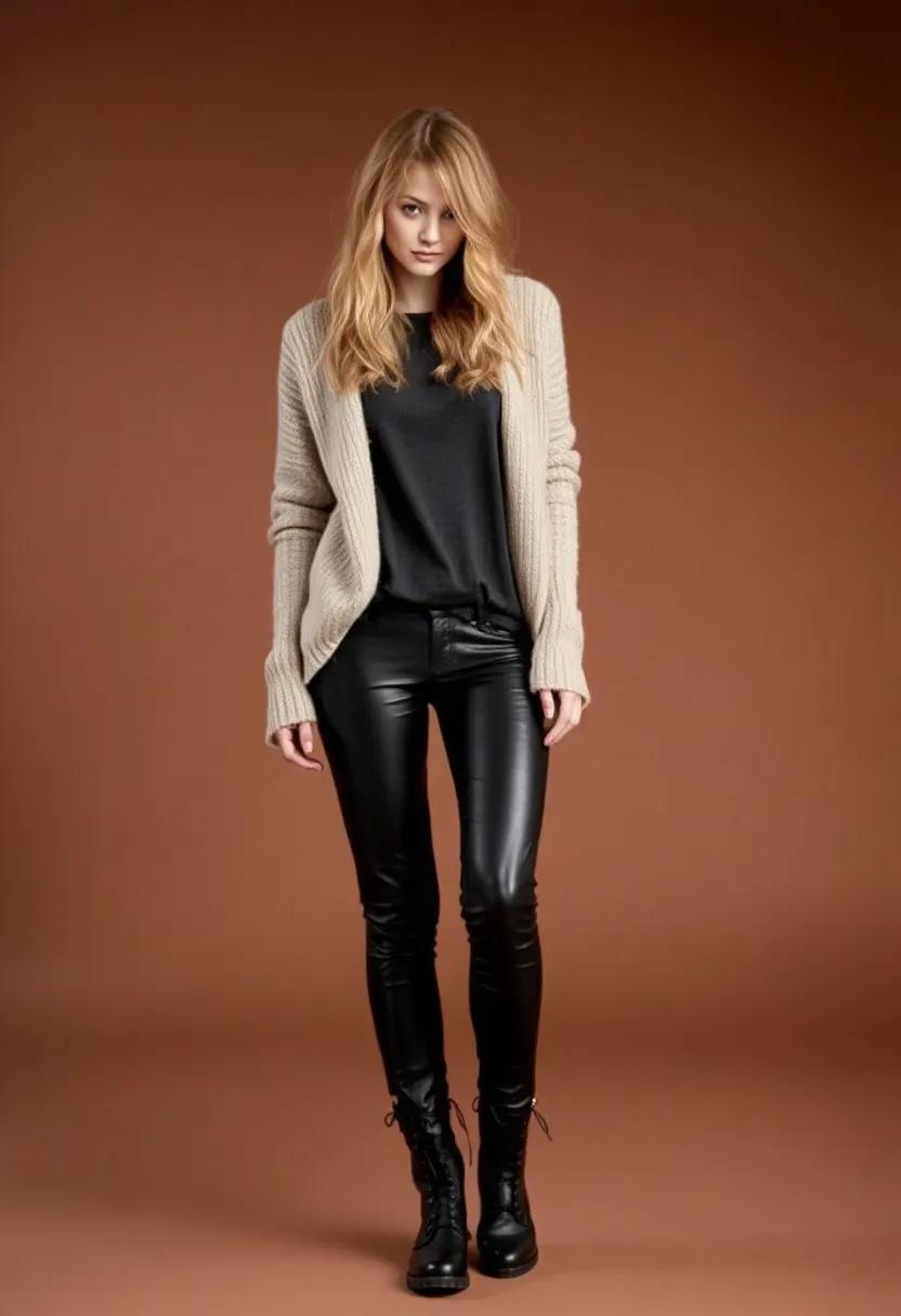Mixed textures: Combine leather pants ⁣with a soft knit sweater‍ for‍ balance