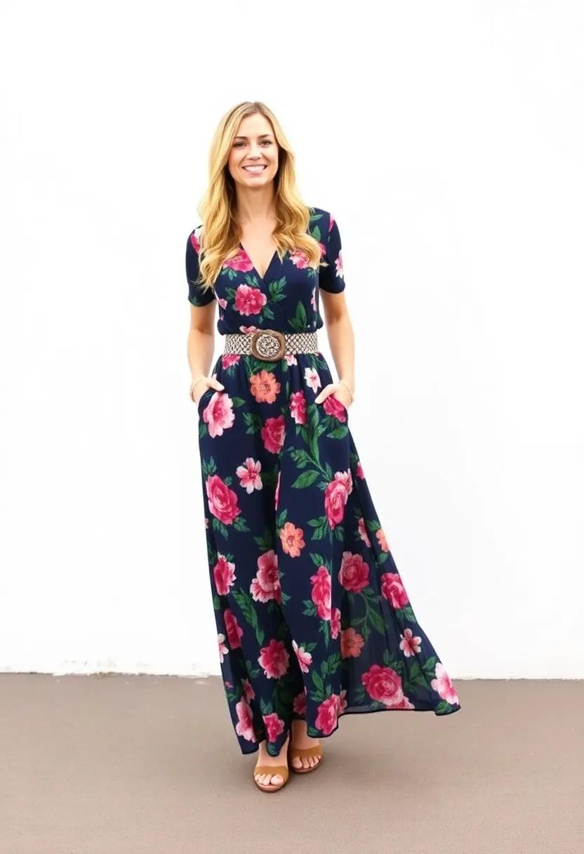 Mix prints by matching a ‌patterned belt with a floral ‍maxi dress