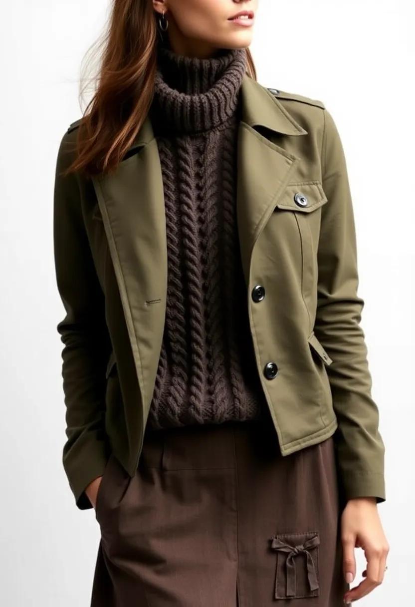 A Striking ‍Contrast: The Boldness ⁢of Military Jackets and Soft Knitwear