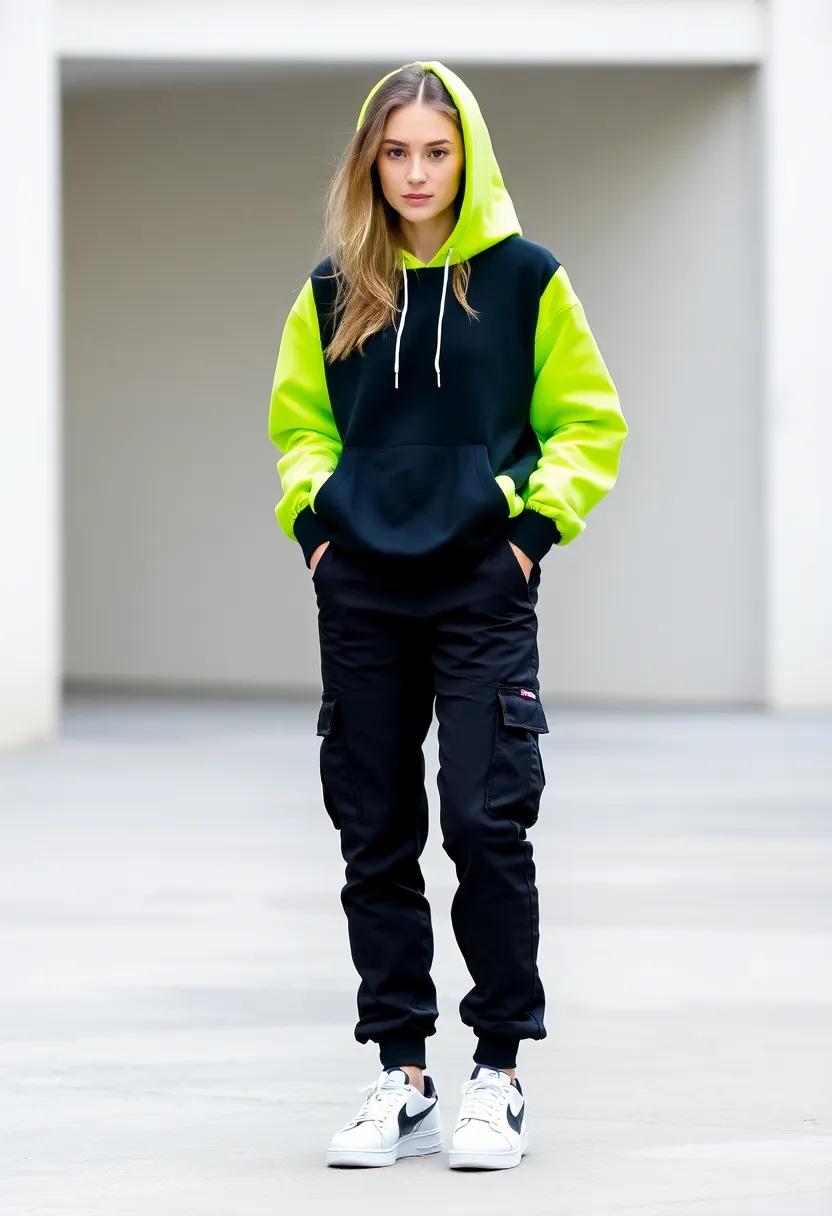 Match ⁢your‌ neon⁢ hoodie with a contrasting color in your cargo pants