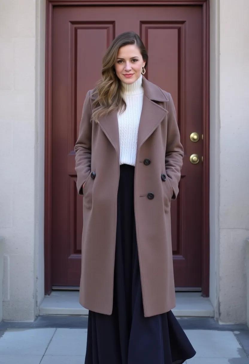 Style a cropped⁣ peacoat with a long, ​flowy skirt and fitted ‌knit sweater