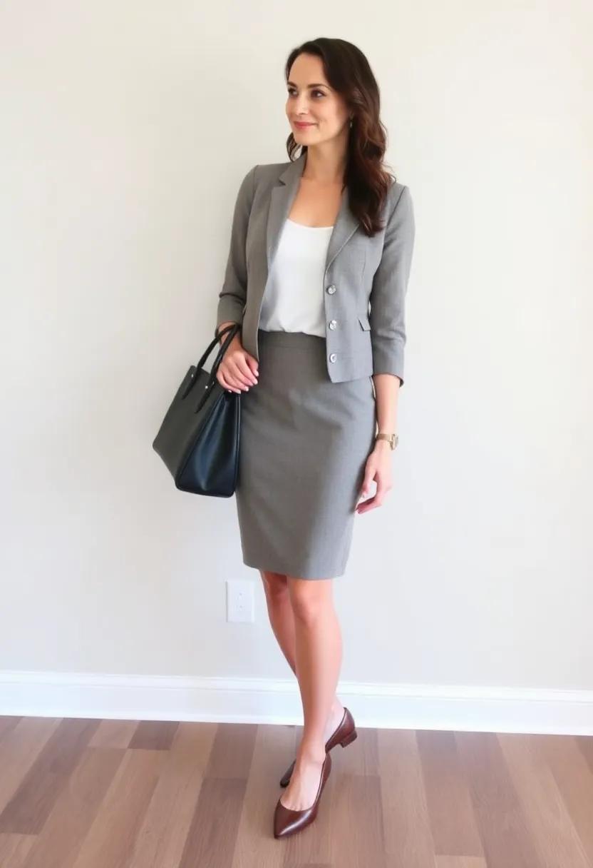 Play with different lengths by pairing a​ knee-length skirt with⁣ a cropped blazer
