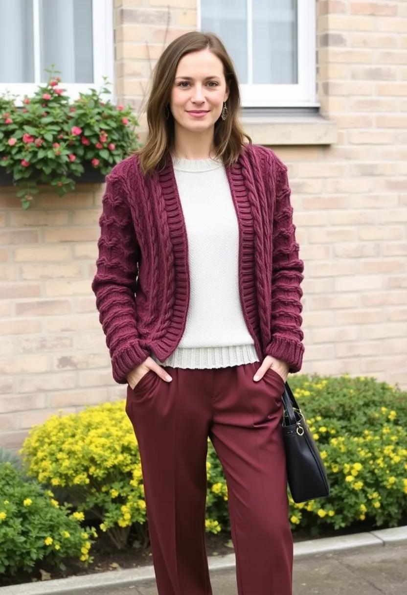 Crafting a Casual-Outing Look with Chunky Knits and pleated pants
