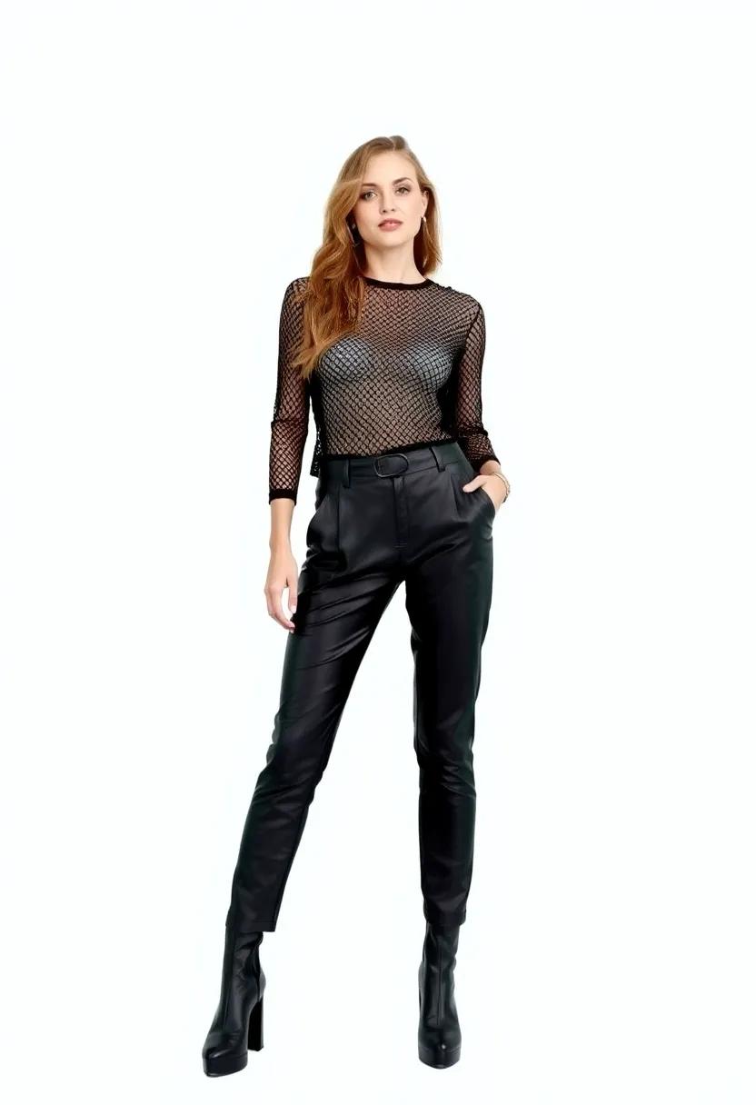 Opt for high-waisted leather pants‍ to elongate your silhouette