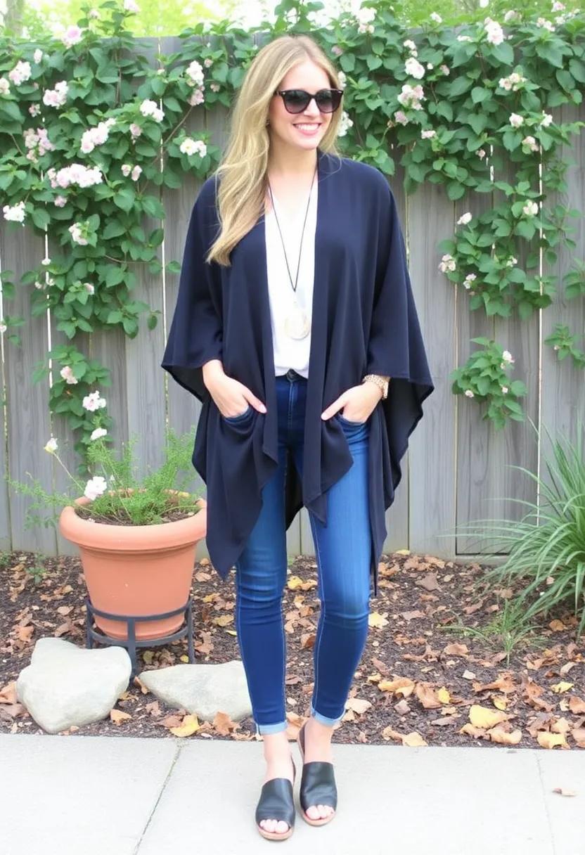 Stylish poncho makes a⁣ statement while being comfortable