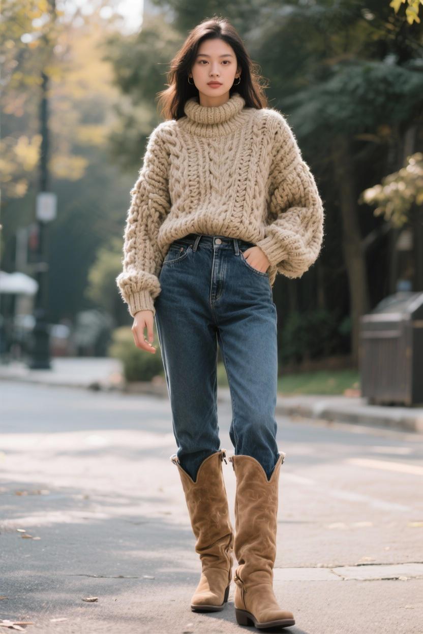 Cuff your ⁤boots over ⁢slim high-waisted​ jeans ⁤to showcase your footwear