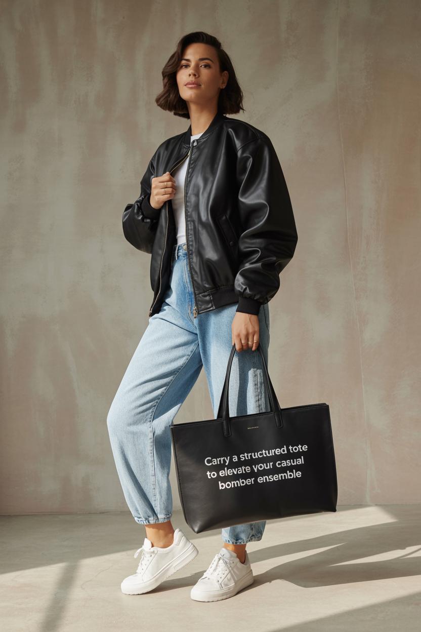 Carry a ⁤structured tote to elevate ‌your casual bomber ensemble