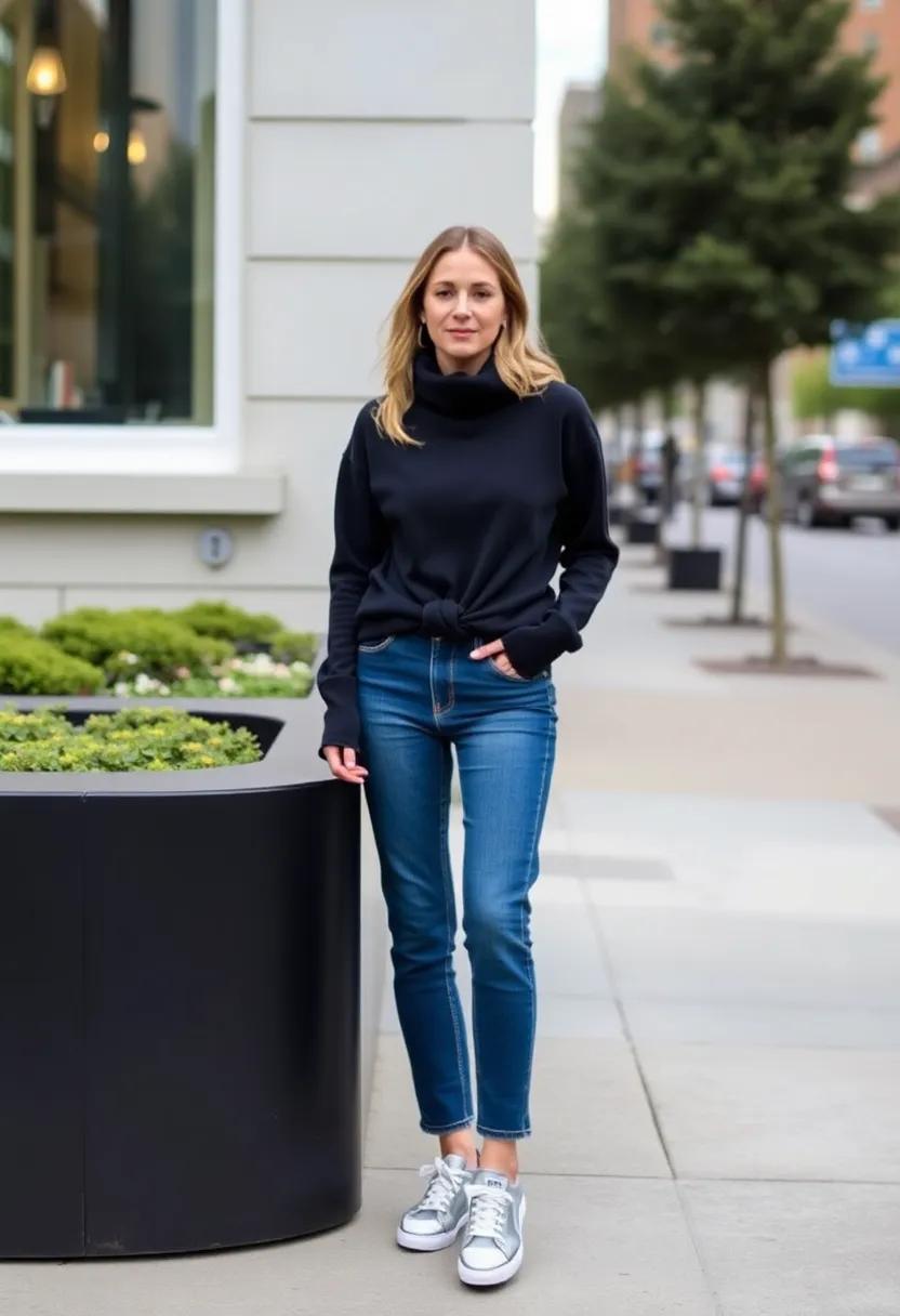 Knot a turtleneck hoodie at ⁤the waist when wearing with high-waisted denim and runners