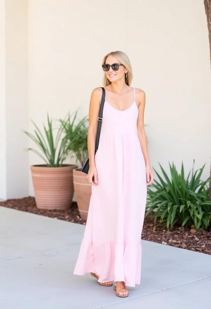 Soft ‌jersey knit maxi‍ dress with pockets to keep essentials close by