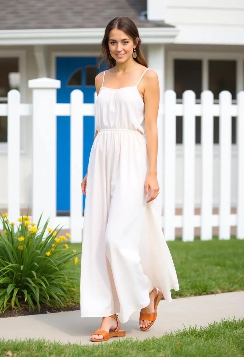 Soft‌ modal fabric maxi with a smocked waist for flattering comfort