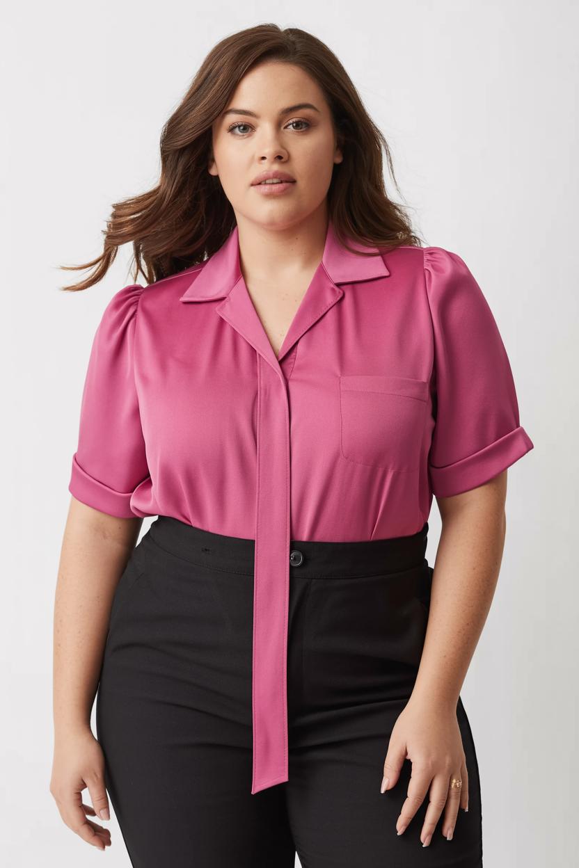 Opt for tailored blouses that skim the body without clinging