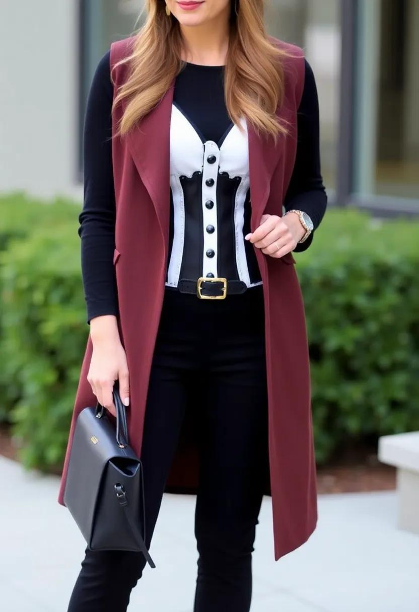 Wear a corset top‍ beneath ⁤a⁤ longline vest ⁢for a layered,sophisticated look