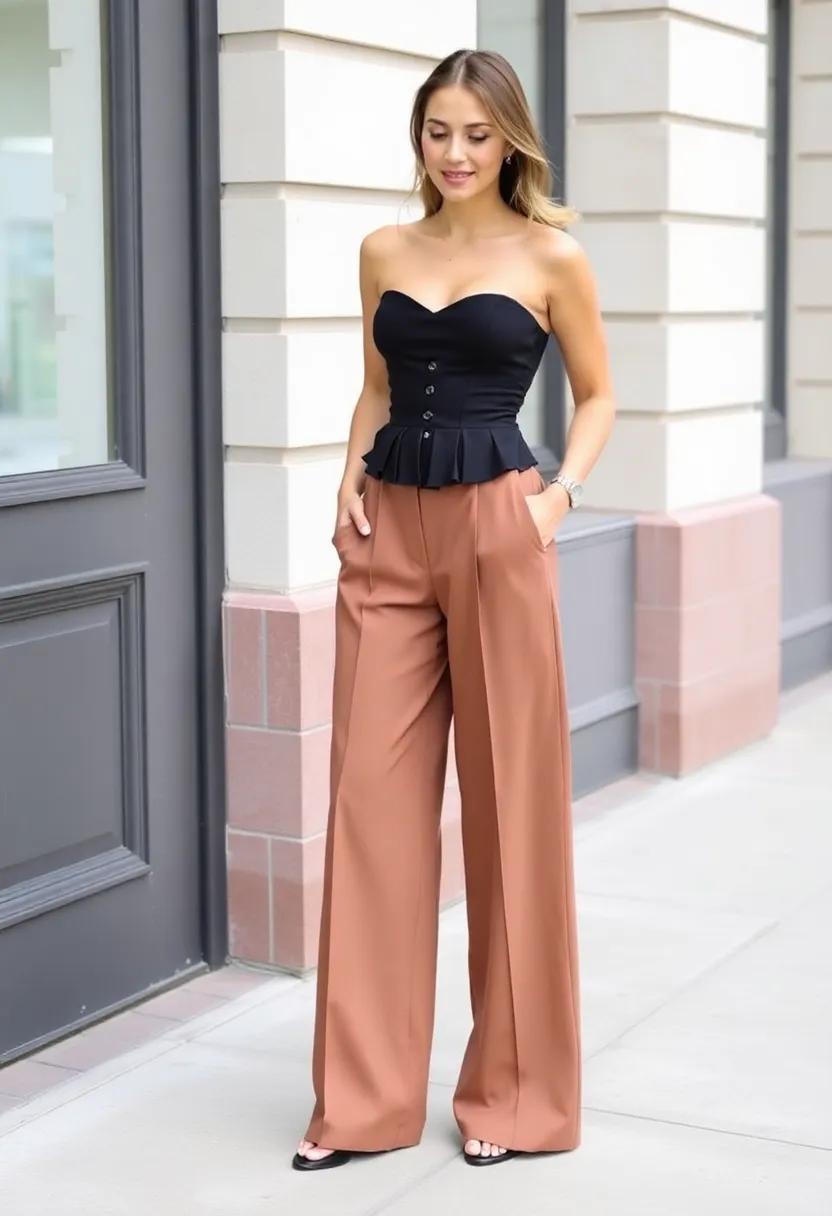 Layer a sheer corset under‍ a tailored blazer and wide-leg trousers