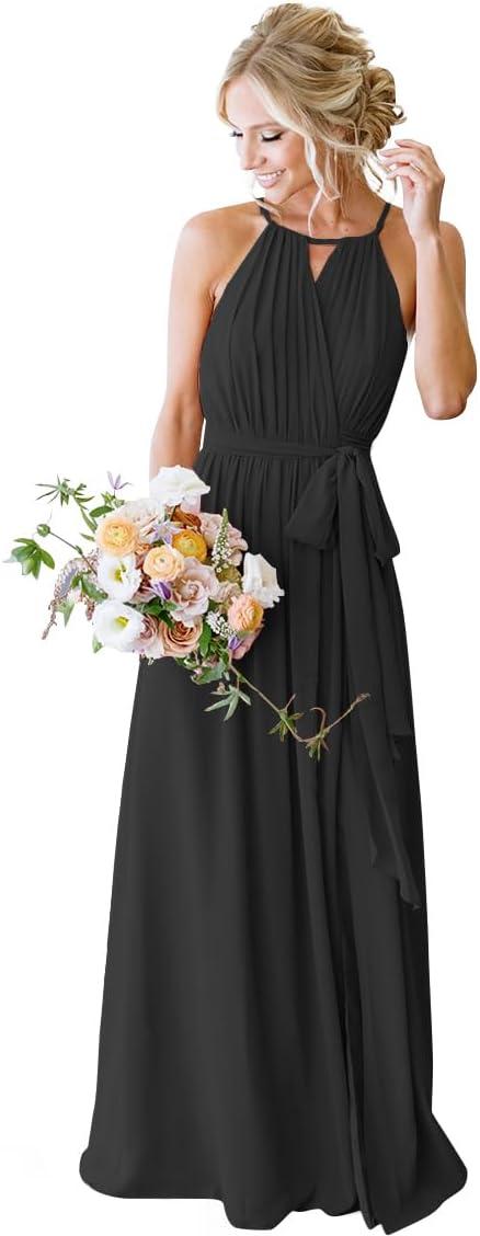 Flowing Elegance:‌ Exploring Stylefun's Halter‍ Chiffon Evening Dress