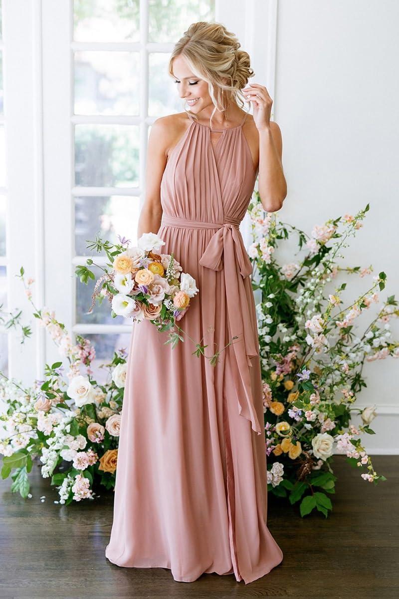 Flowing Elegance: ⁢Exploring Stylefun's Halter Chiffon Evening Dress