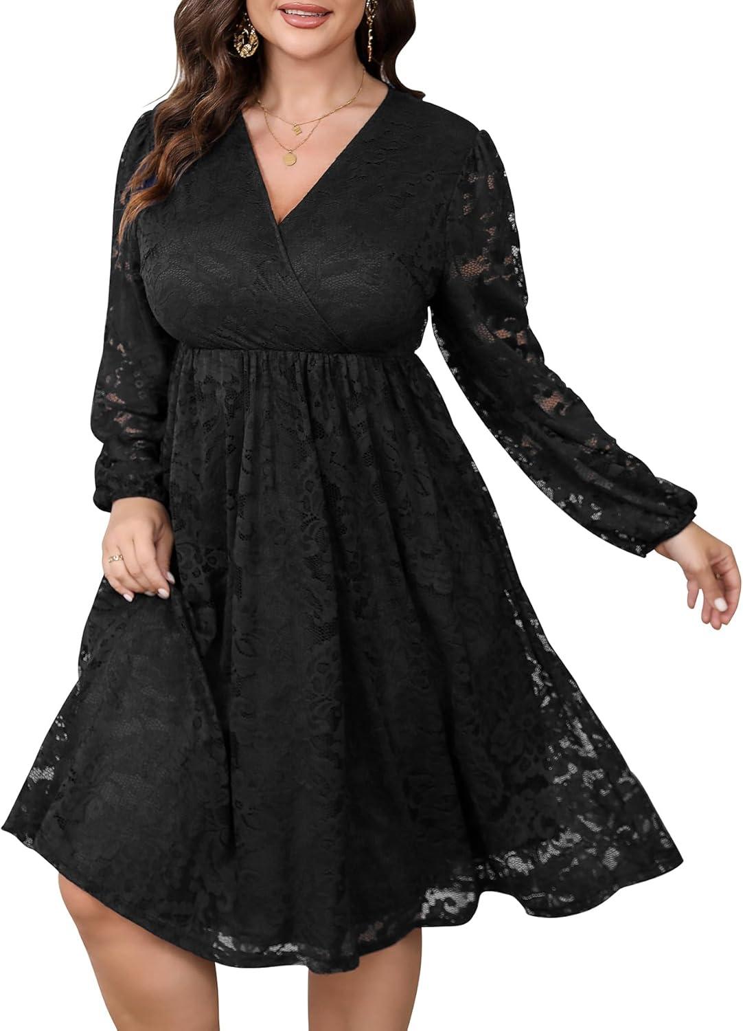 why We're Drawn to This Plus Size Lace Midi Dress for Fall Events