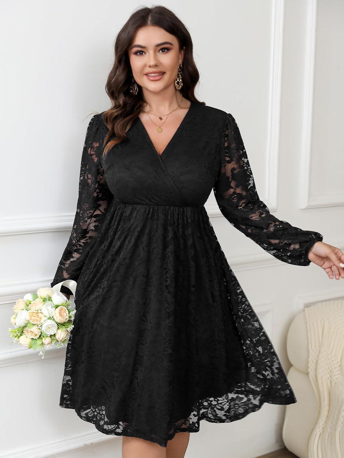Why We're Drawn to This Plus Size Lace Midi Dress for fall Events