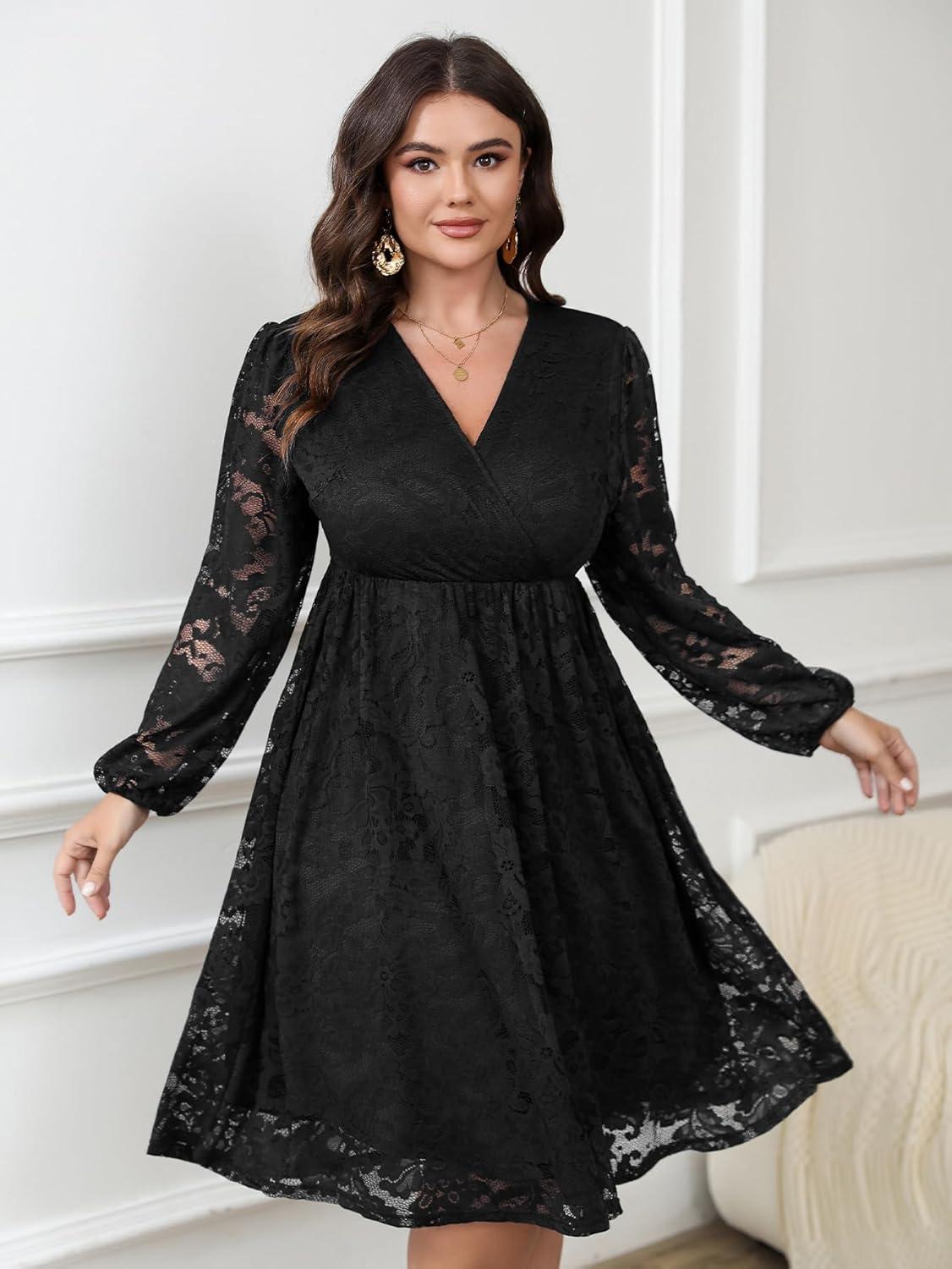Why We're Drawn to This Plus Size Lace Midi Dress for Fall Events