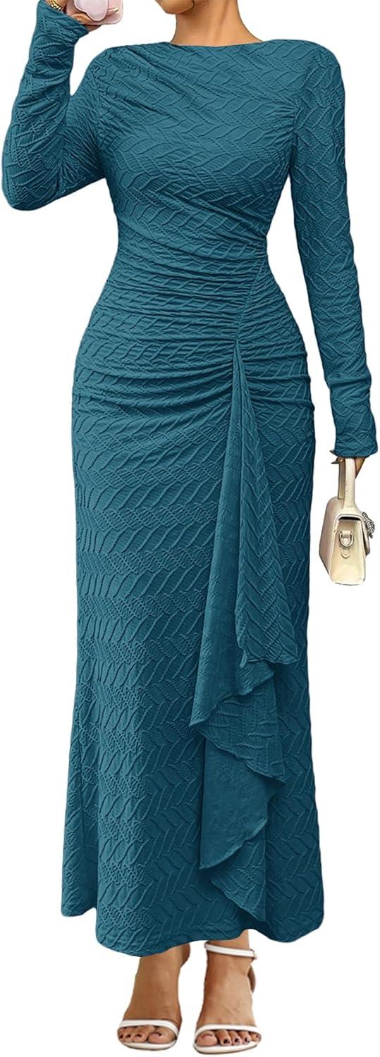 Fall 2025 Fashion: Exploring MITILLY's Elegant Ruched Maxi Dress