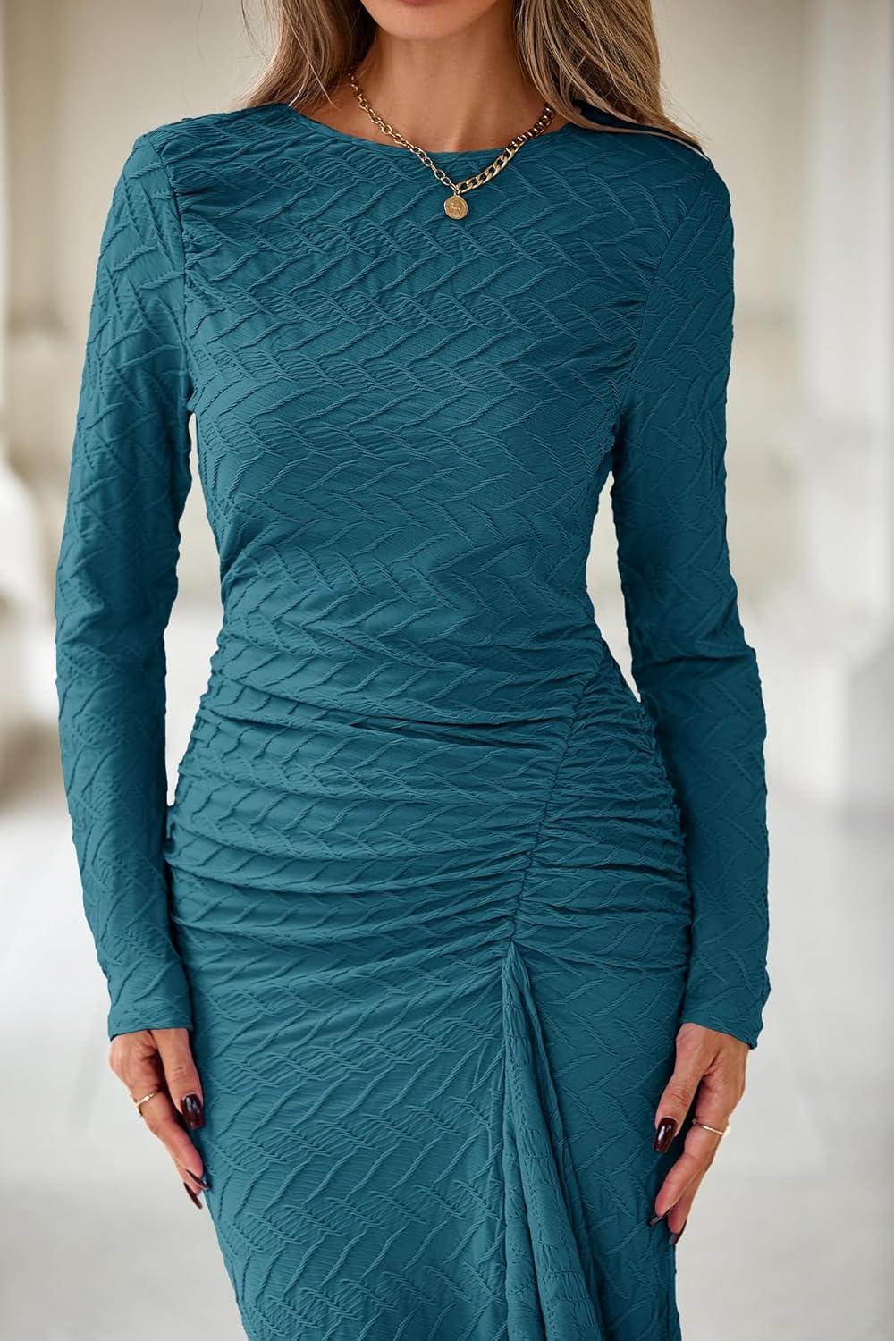 Fall 2025 Fashion: Exploring MITILLY's Elegant Ruched Maxi Dress