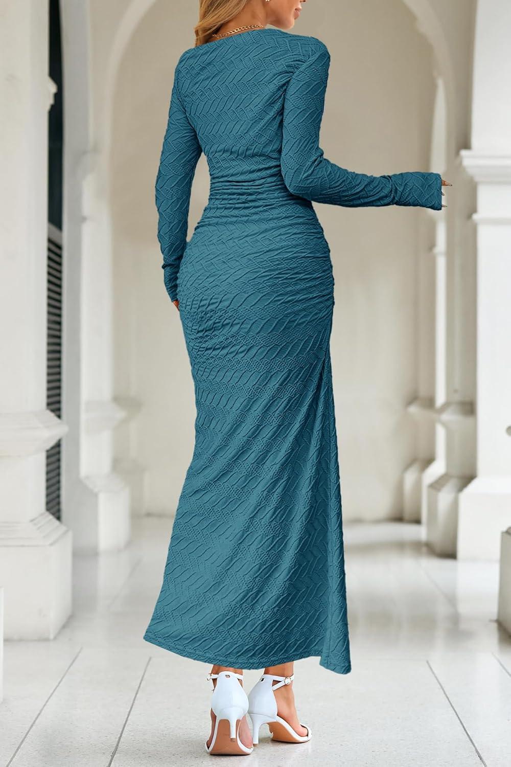 Fall 2025 Fashion: Exploring MITILLY's elegant Ruched Maxi Dress