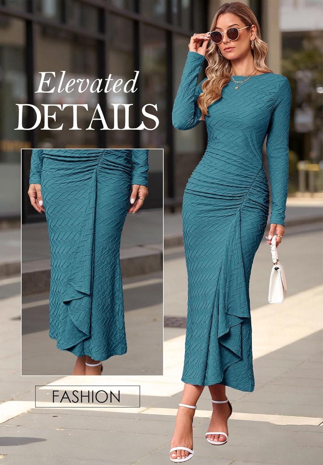 Fall 2025 Fashion: exploring MITILLY's Elegant Ruched Maxi Dress
