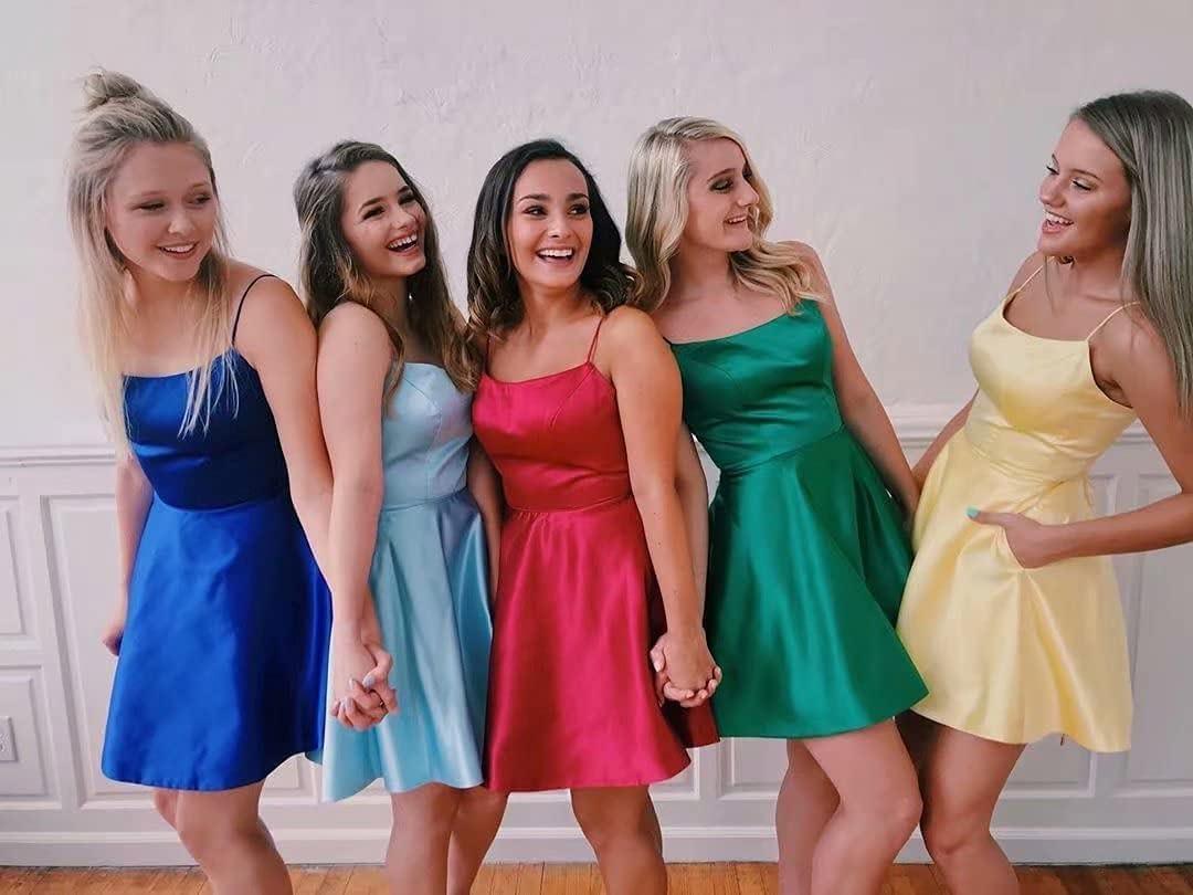 RSOETOO Satin Spaghetti Strap Dress: Stylish Teens' Choice