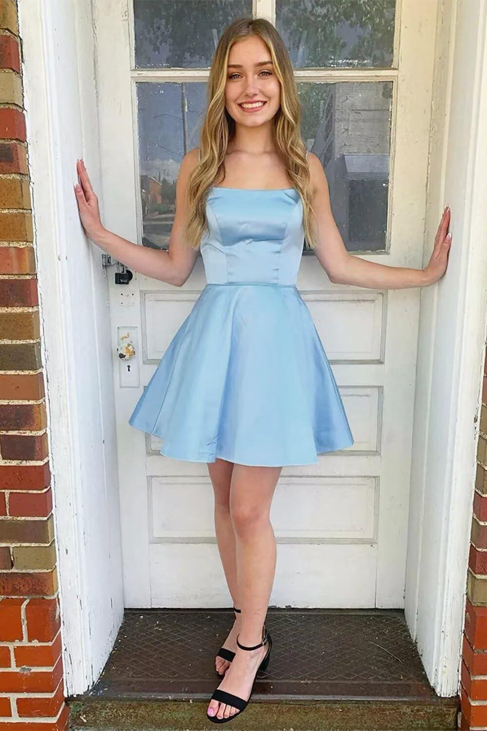 RSOETOO Satin Spaghetti strap Dress: Stylish Teens' Choice