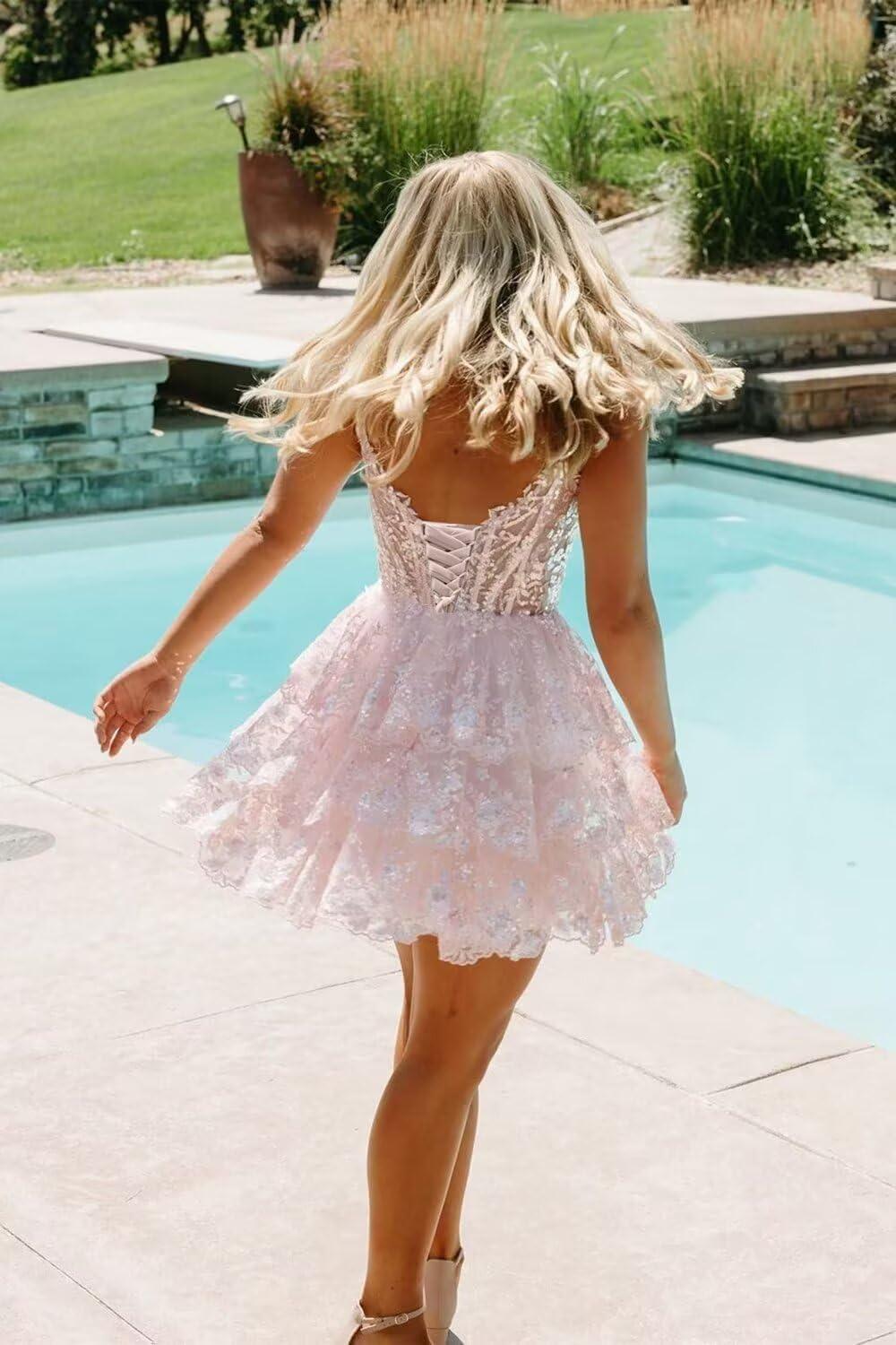Sparkly Tulle Lace Mini Dresses for Teens: Style & Comfort‍ Explored