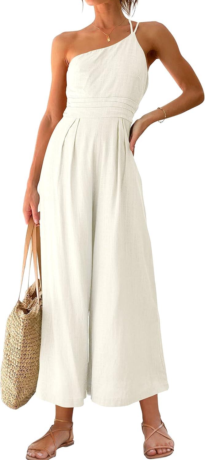 ANRABESS Women's One-Shoulder Jumpsuit for your summer trips