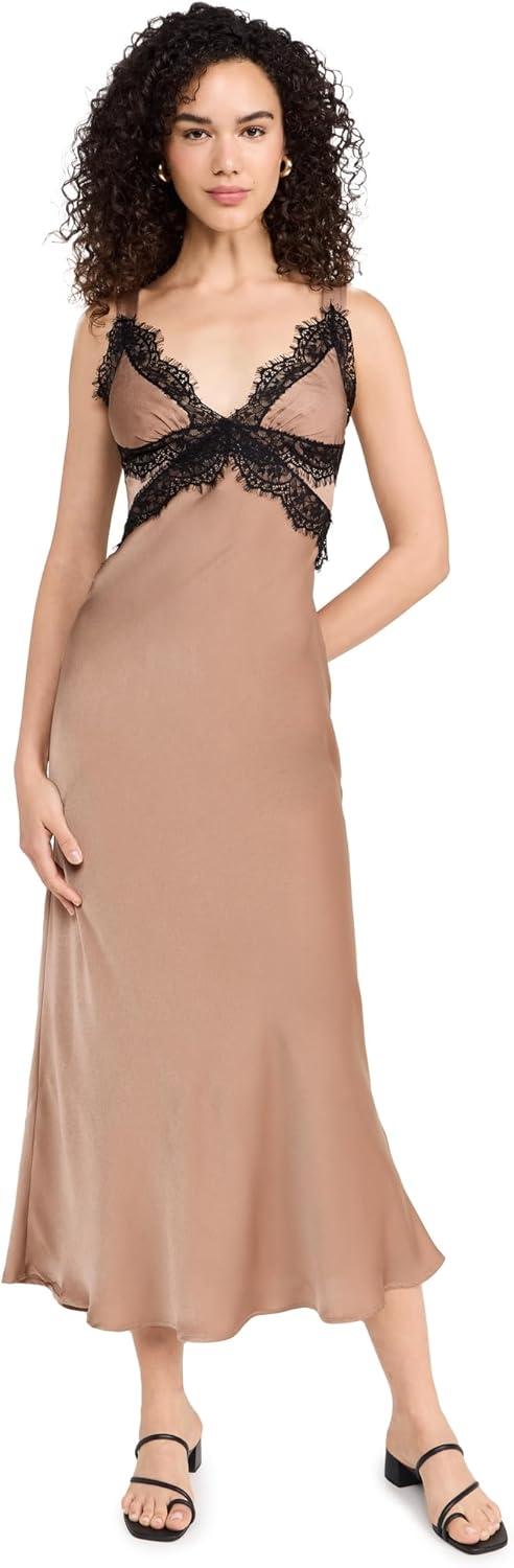 Bardot Women's Delta Satin Midi Dress, how it sits on you