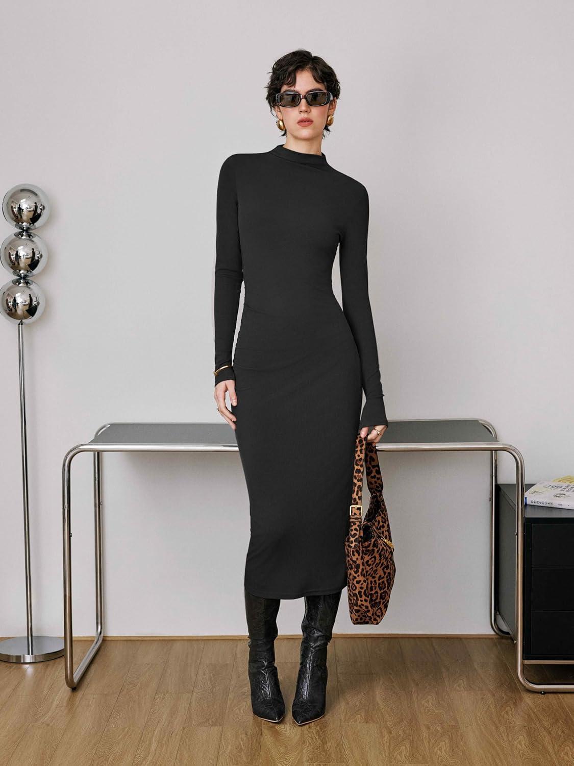 Chic⁤ & Cozy: Exploring the CIDER Ribbed​ Knit Midi Dress