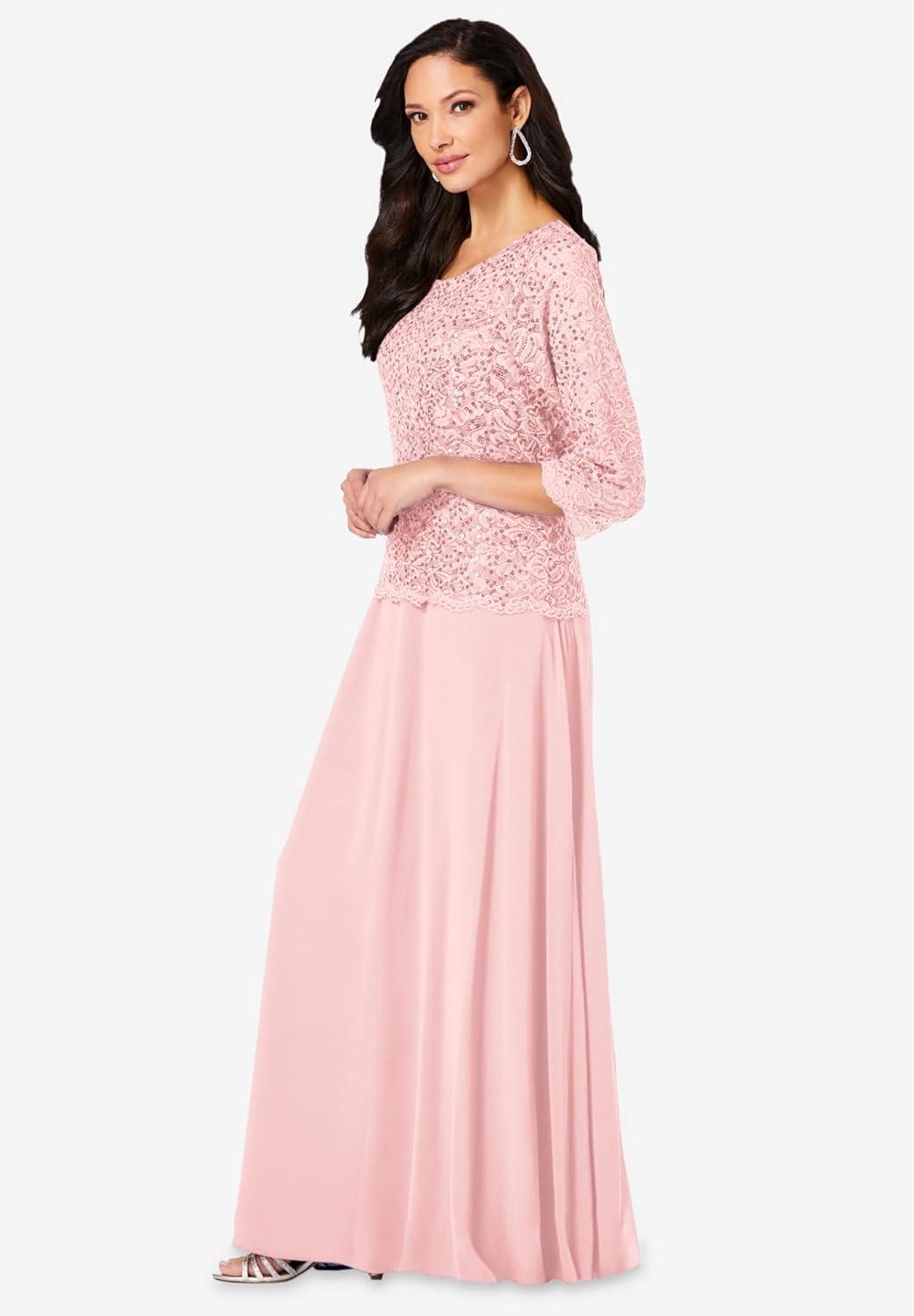 Discovering Elegance: Roaman's Plus Size Lace Popover Dress Review